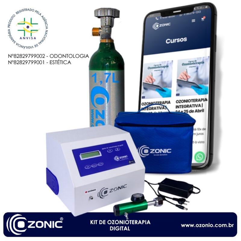 KIT Gerador de Ozônio Digital para Veterinária Ozonic + cilindro 2L