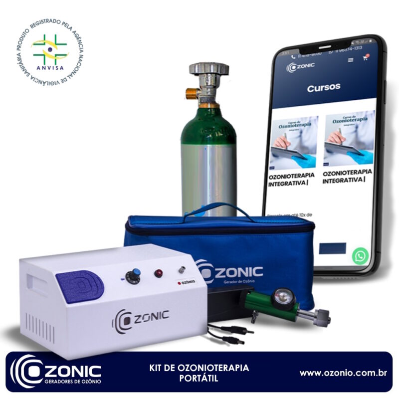 KIT Gerador de Ozônio Portátil para Ozonioterapia com acessórios Ozonic