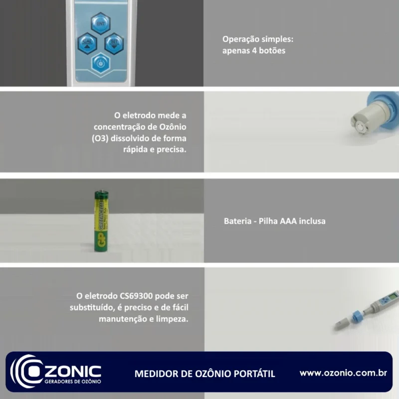 Medidor de Ozônio em água Automático portátil - Imagem 2