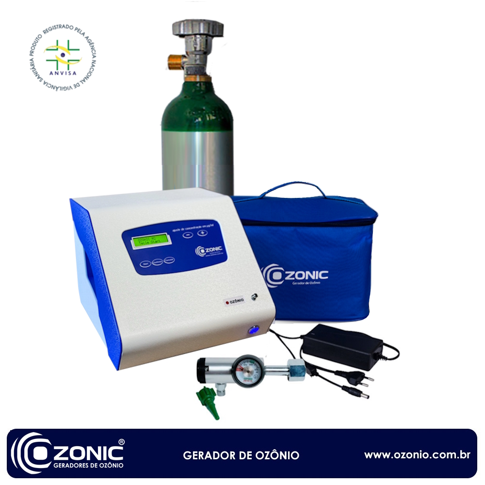KIT Gerador de Ozônio Digital para Ozonioterapia Ozonic + cilindro 2L
